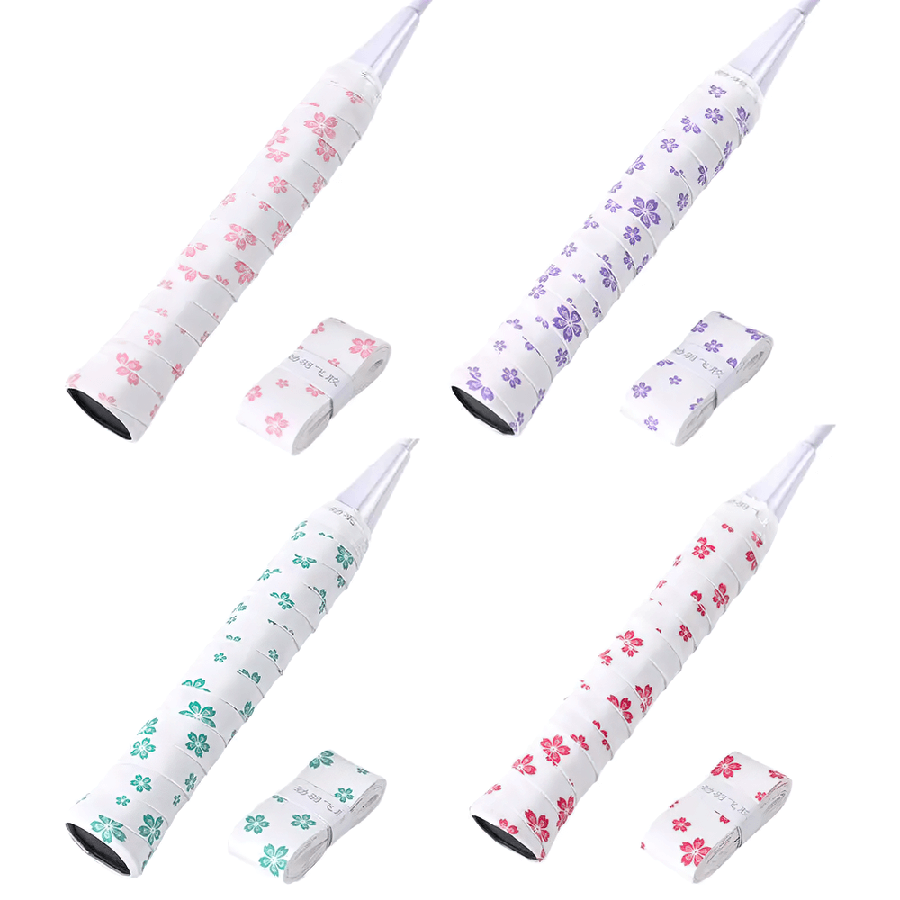 Sakura Design Non-Slip Racket Tennis Tape - SF3463 floral grip tape for rackets, featuring vibrant sakura patterns and non-slip material.